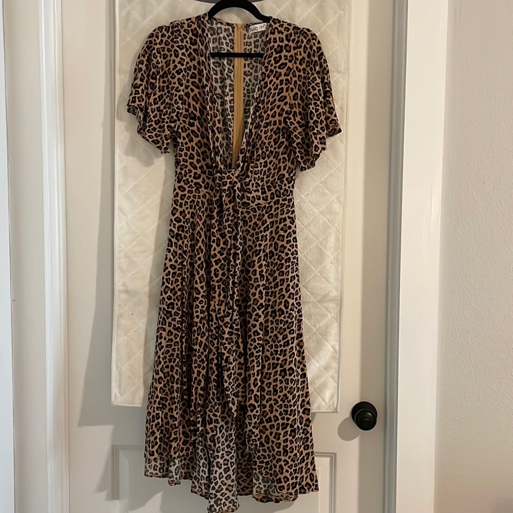 Cheetah Print Midi Dress